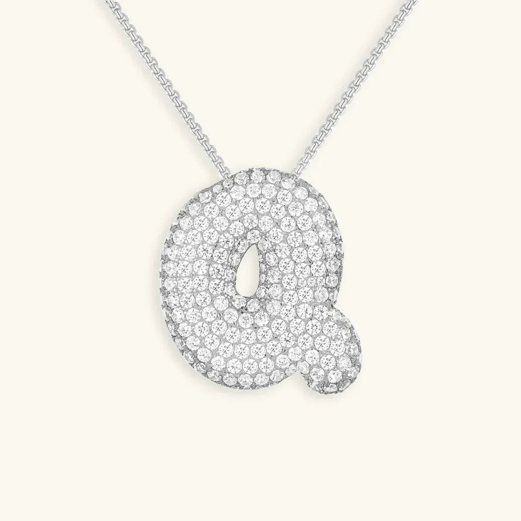 Initialen-Diamantkette mit Blasenschrift