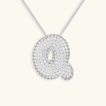 Initialen-Diamantkette mit Blasenschrift