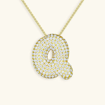 Initialen-Diamantkette mit Blasenschrift