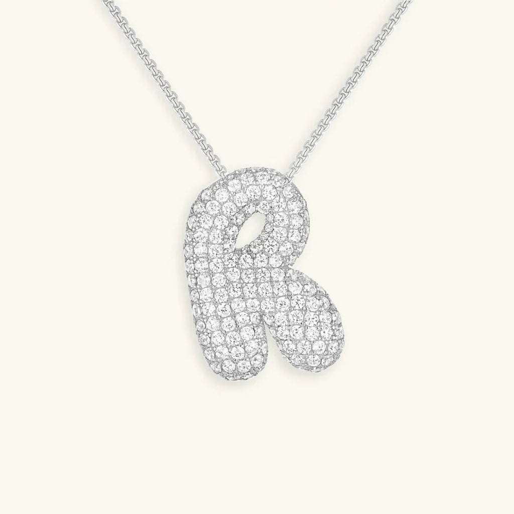 Initialen-Diamantkette mit Blasenschrift