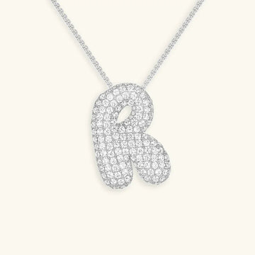 Initialen-Diamantkette mit Blasenschrift