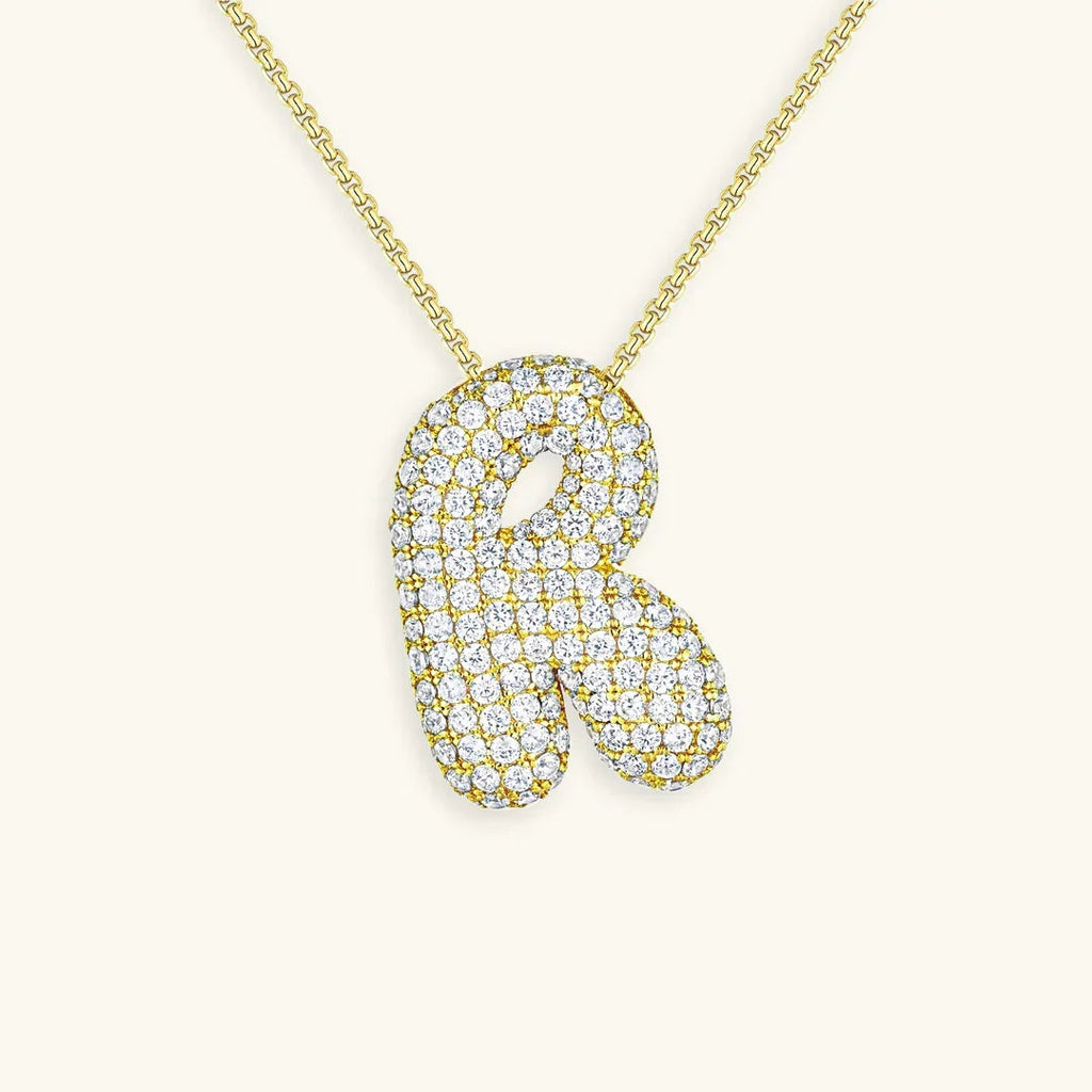 Initialen-Diamantkette mit Blasenschrift