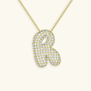 Initialen-Diamantkette mit Blasenschrift