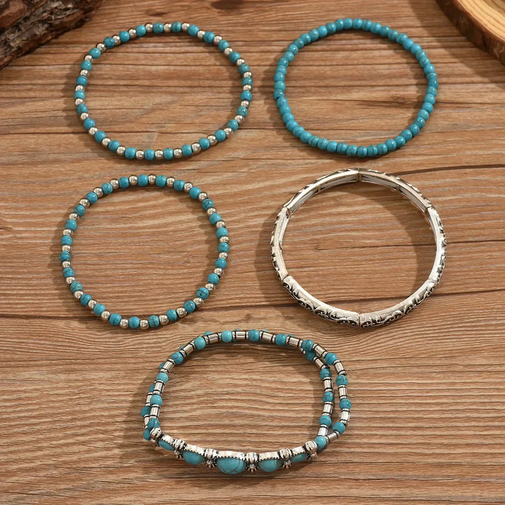 Boho-Armband-Set mit Türkisperlen