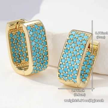 Türkis-Charme Gold-Creolen