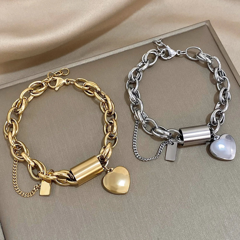 Goldenes Herz Charm Armband