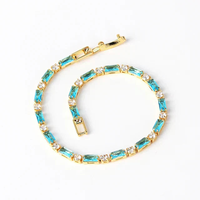 Funkelndes Gold-Türkis-Armband
