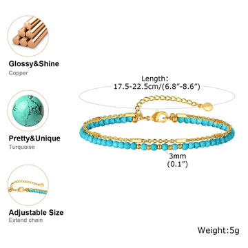 Strahlendes Gold-Türkis-Kettenarmband