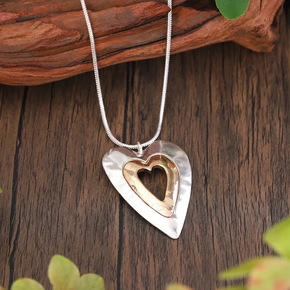 Vintage Hartkette aus Silber und Gold