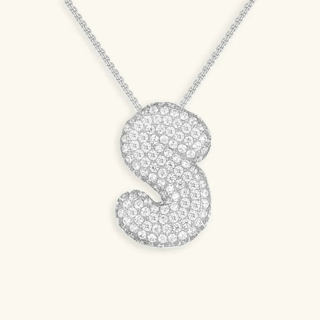 Initialen-Diamantkette mit Blasenschrift