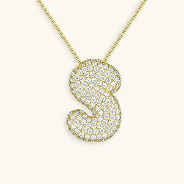 Initialen-Diamantkette mit Blasenschrift