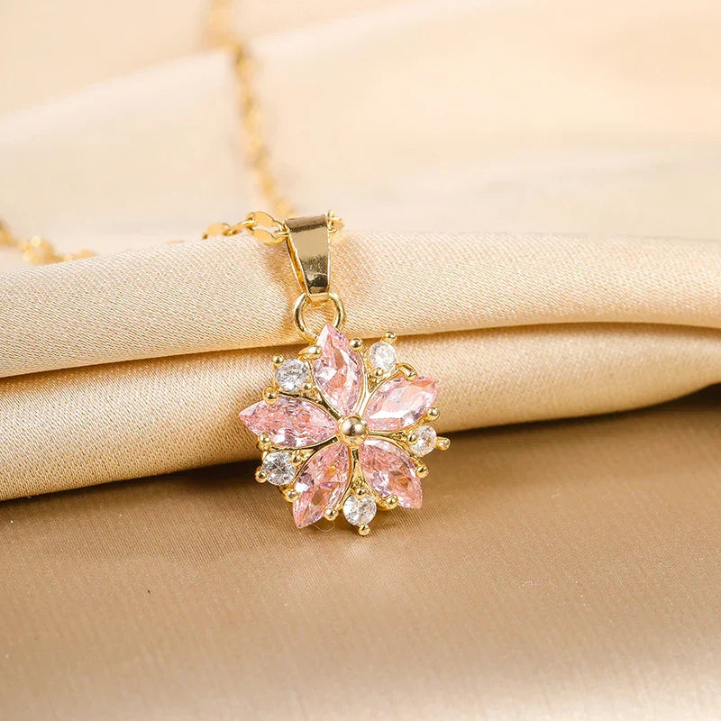Sakura Rosé Romantique Halskette aus Edelstahl