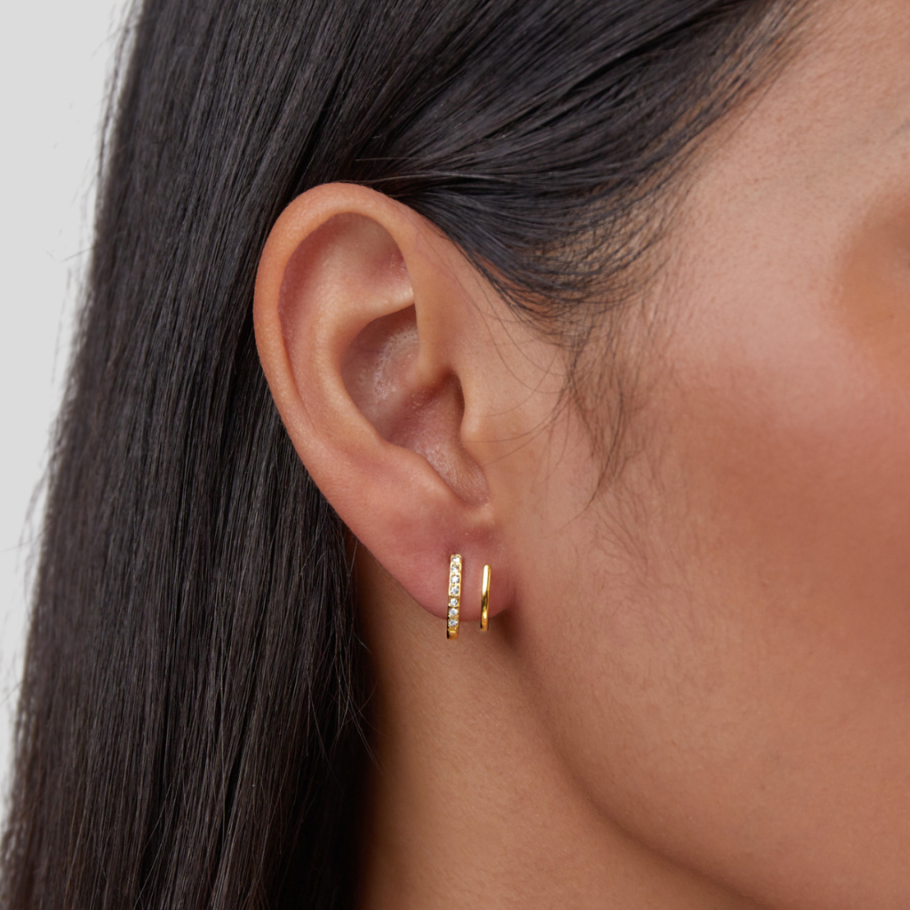 18K Gold & Kristall Klauenohrringe