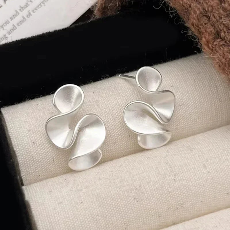 Ohrringe in Blume aus Silber und 18K Gold