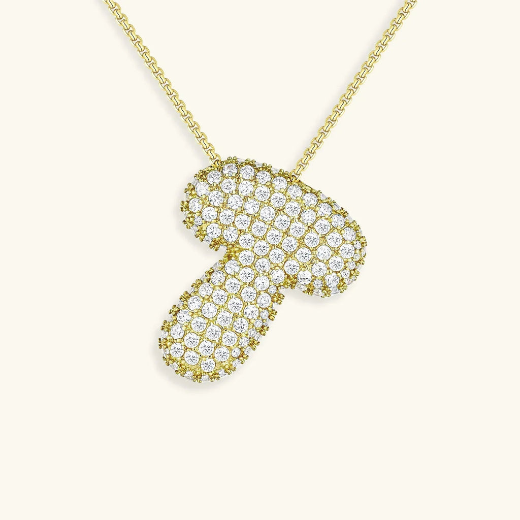 Initialen-Diamantkette mit Blasenschrift
