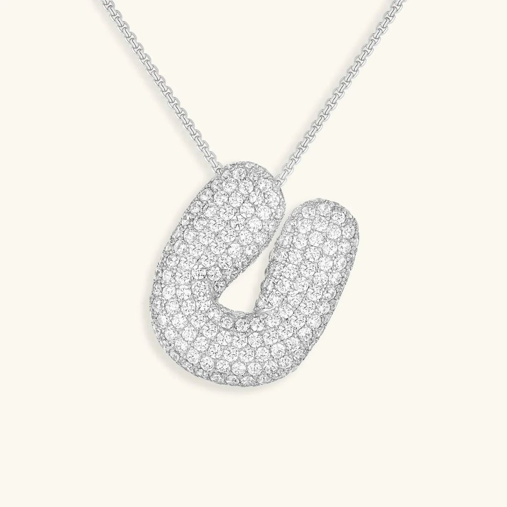 Initialen-Diamantkette mit Blasenschrift