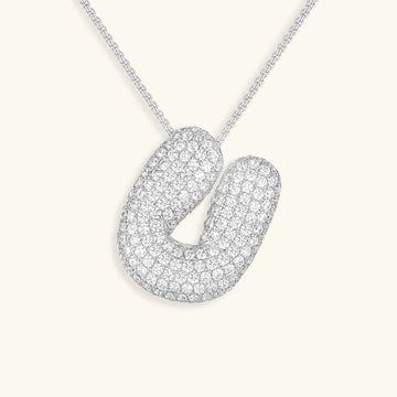 Initialen-Diamantkette mit Blasenschrift