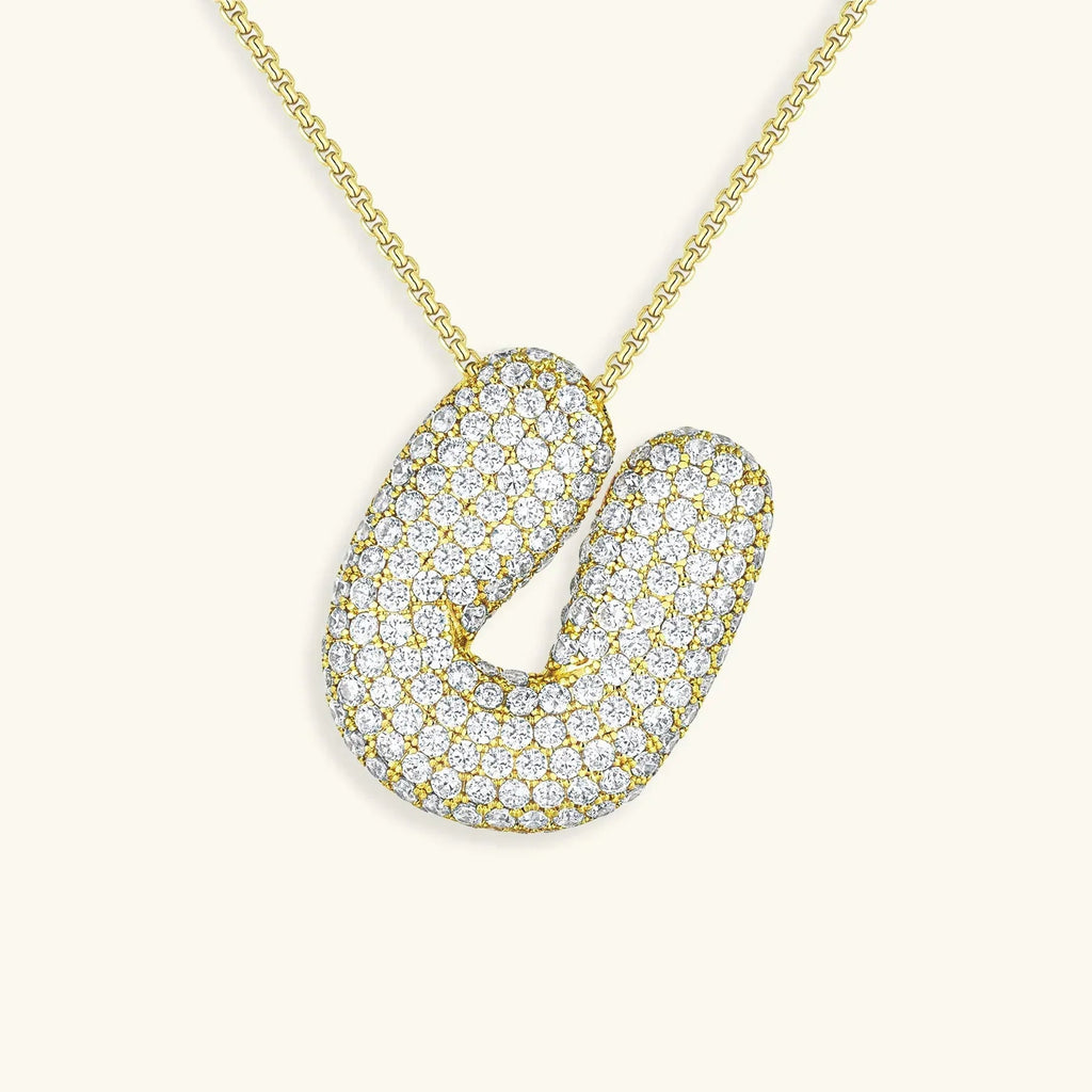 Initialen-Diamantkette mit Blasenschrift