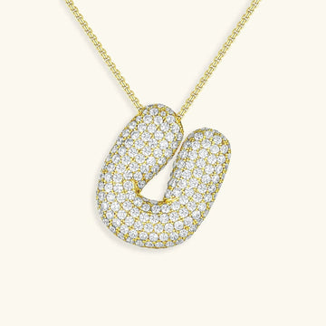 Initialen-Diamantkette mit Blasenschrift
