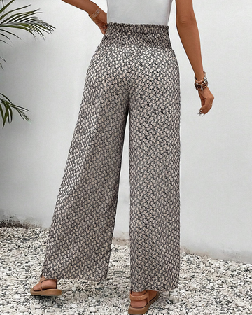 Lisette Hose mit weitem Bein und geometrischem Druck