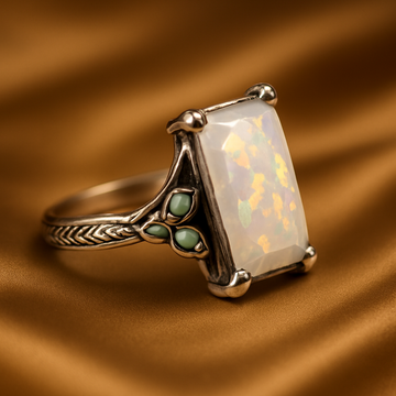 Vintage Ring in Weißem Opal