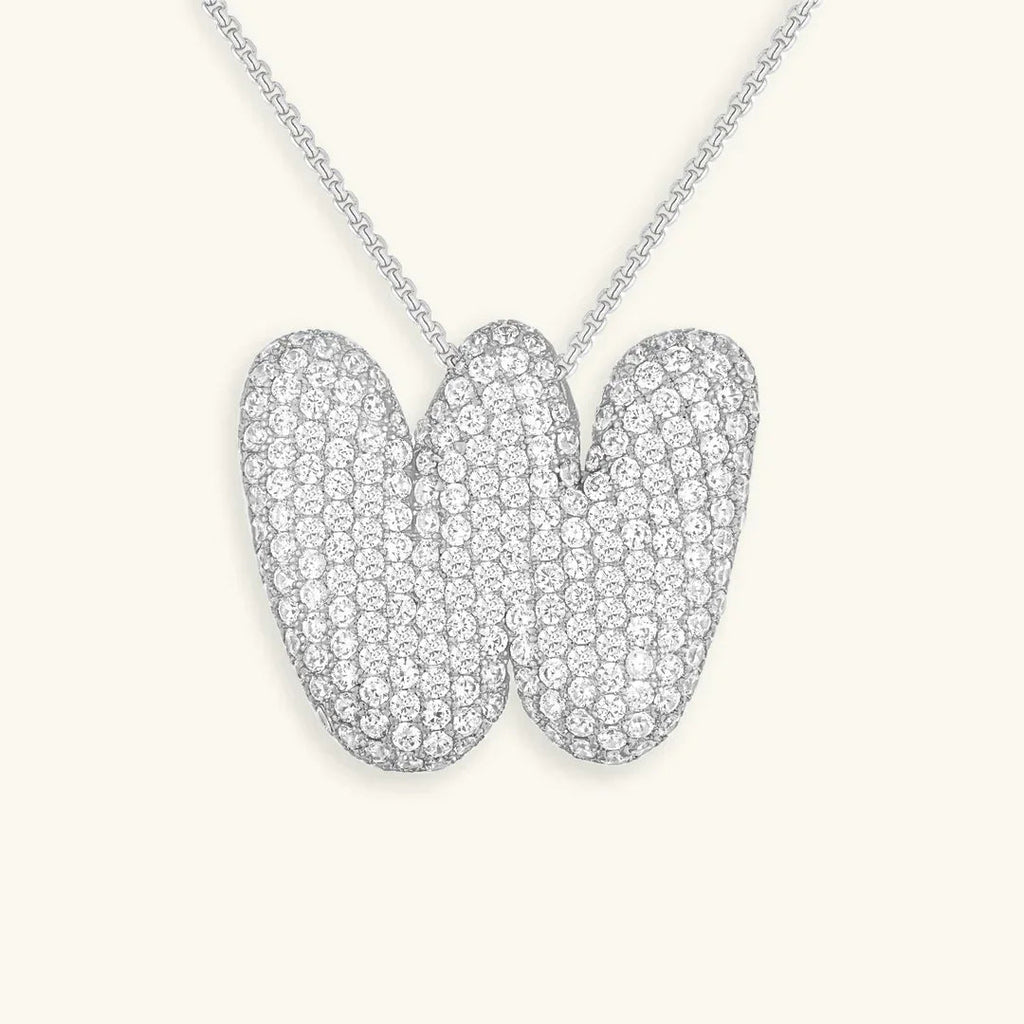 Initialen-Diamantkette mit Blasenschrift