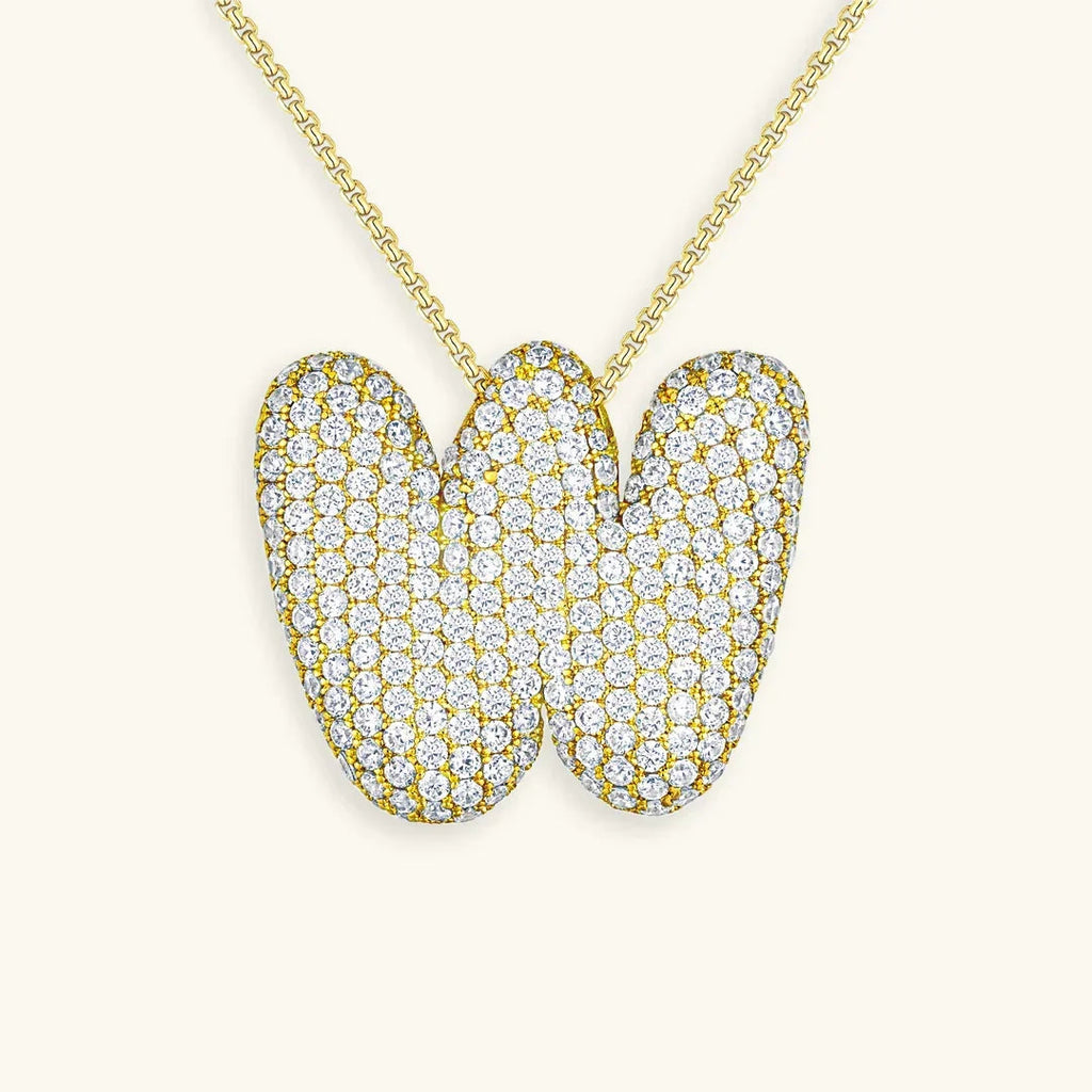 Initialen-Diamantkette mit Blasenschrift