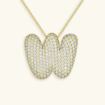 Initialen-Diamantkette mit Blasenschrift