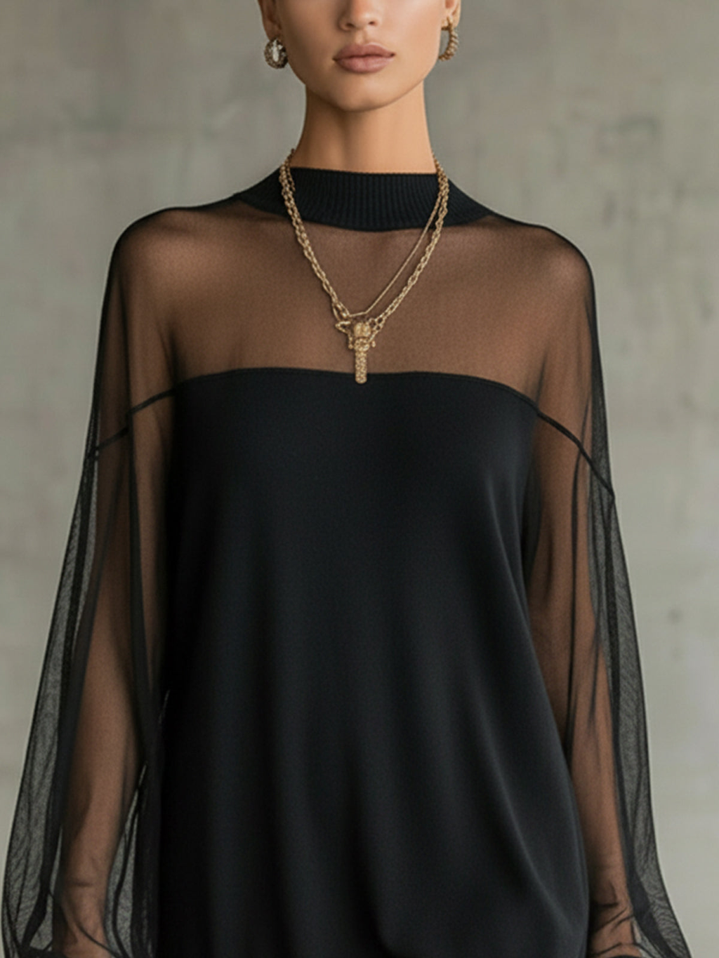 LUCYNA | Minikleid mit Netzärmeln