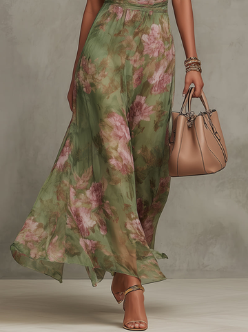 Livia | Maxikleid mit floralem Halter und elegantem Design