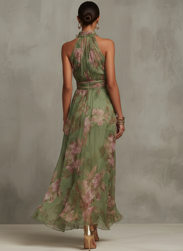 Livia | Maxikleid mit floralem Halter und elegantem Design
