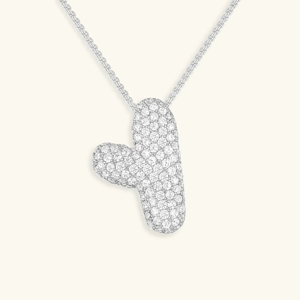 Initialen-Diamantkette mit Blasenschrift
