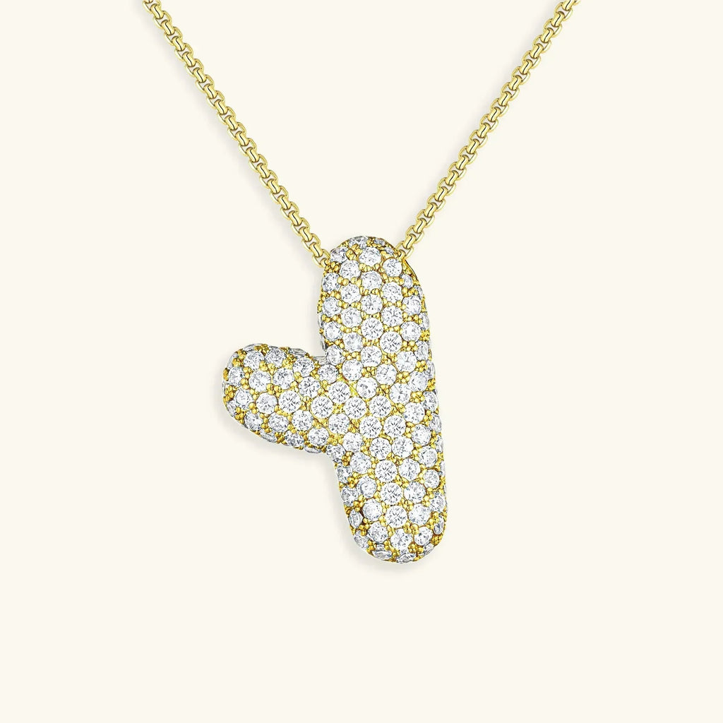 Initialen-Diamantkette mit Blasenschrift
