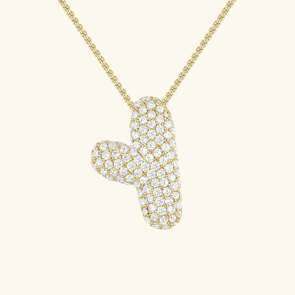 Initialen-Diamantkette mit Blasenschrift