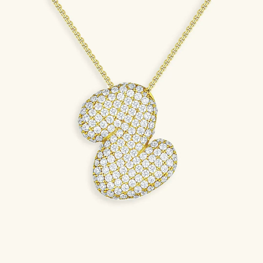 Initialen-Diamantkette mit Blasenschrift