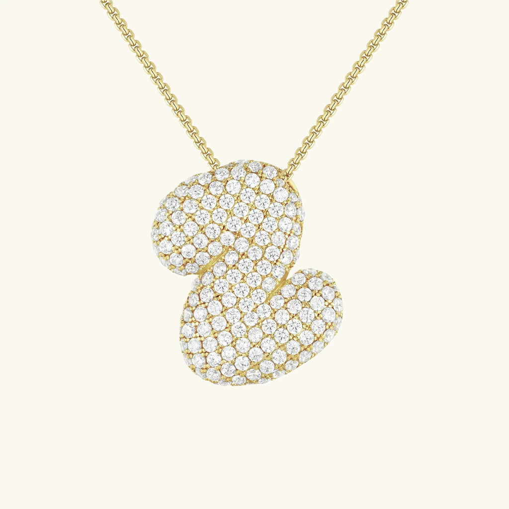 Initialen-Diamantkette mit Blasenschrift