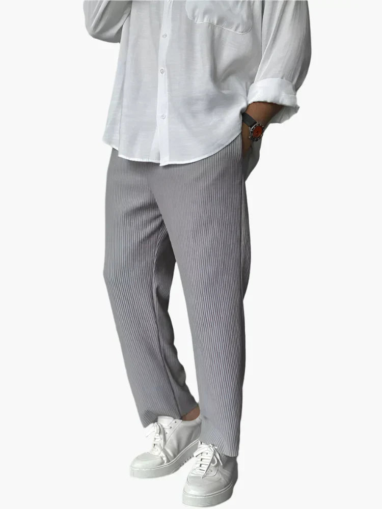 Herren Relax Fit Plissee Hose