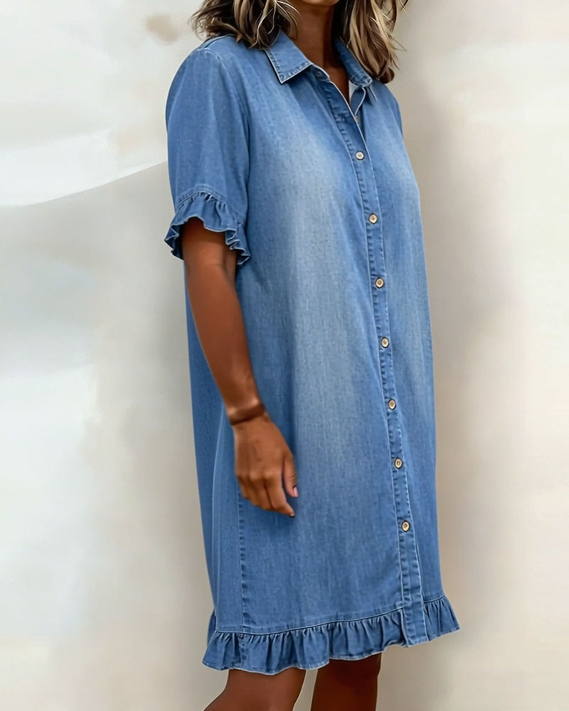 Maria | Bequemes Denim-Kleid mit schmeichelnden Falten