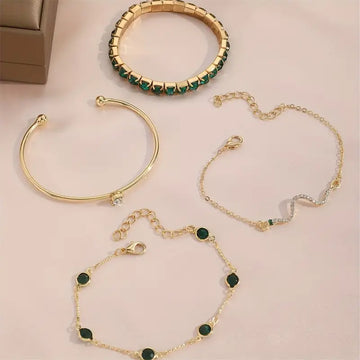 Armbandset Reiner Smaragd | Gold