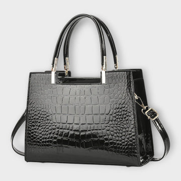 Olivia - Glänzende Krokodilprägung Handtasche