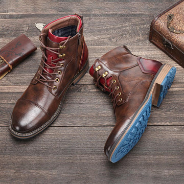 Oxford-Stiefel aus Leder