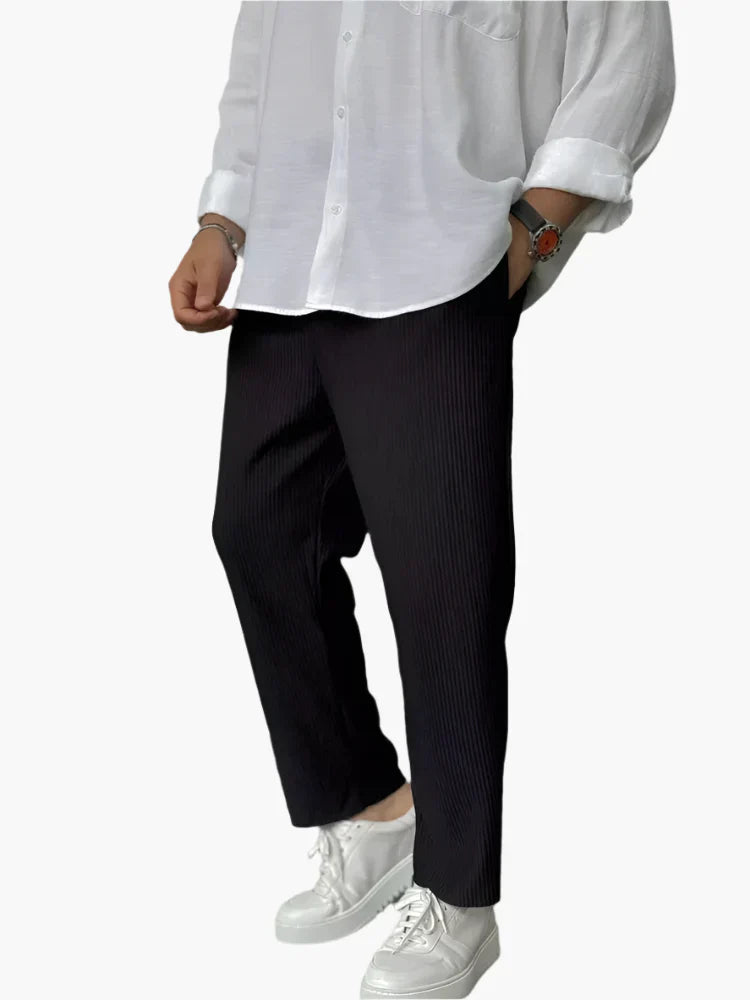Herren Relax Fit Plissee Hose