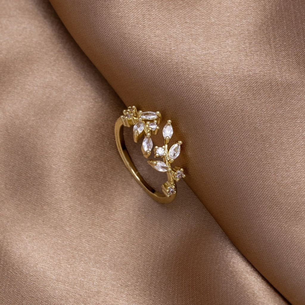18K Gold Kristall-Rankenring