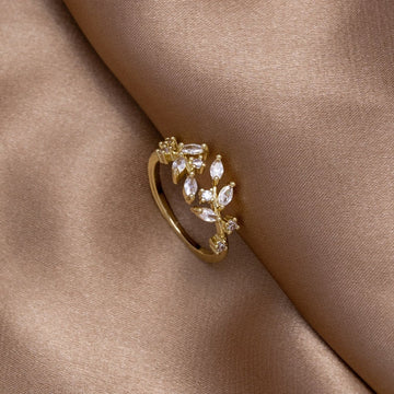 18K Gold Kristall-Rankenring
