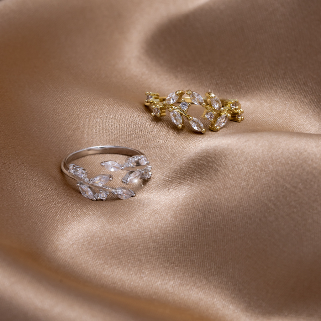 18K Gold Kristall-Rankenring