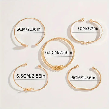 Knotted Elegance Armband-Set | Gold
