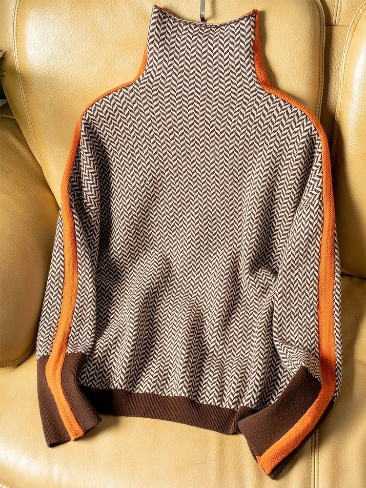 Brigitte Atelier | Malou – Rollkragenpullover mit Kontraststreifen