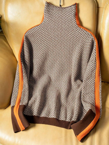 Brigitte Atelier | Malou – Rollkragenpullover mit Kontraststreifen