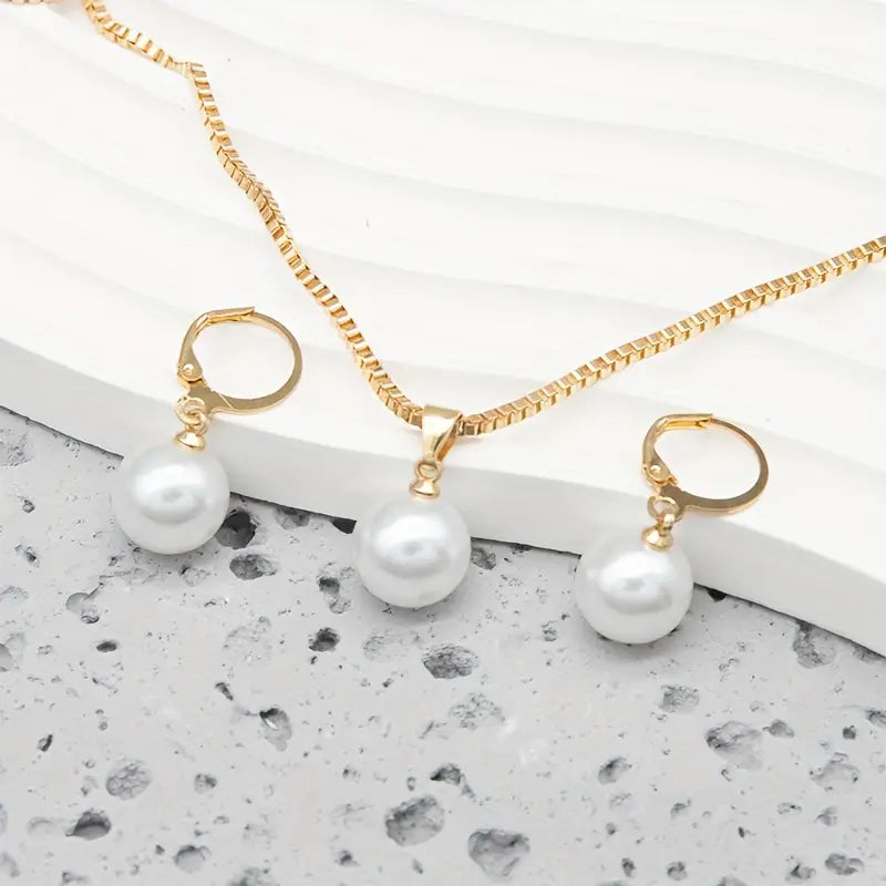 Goldene Anmut Perlenschmuck-Set | Gold