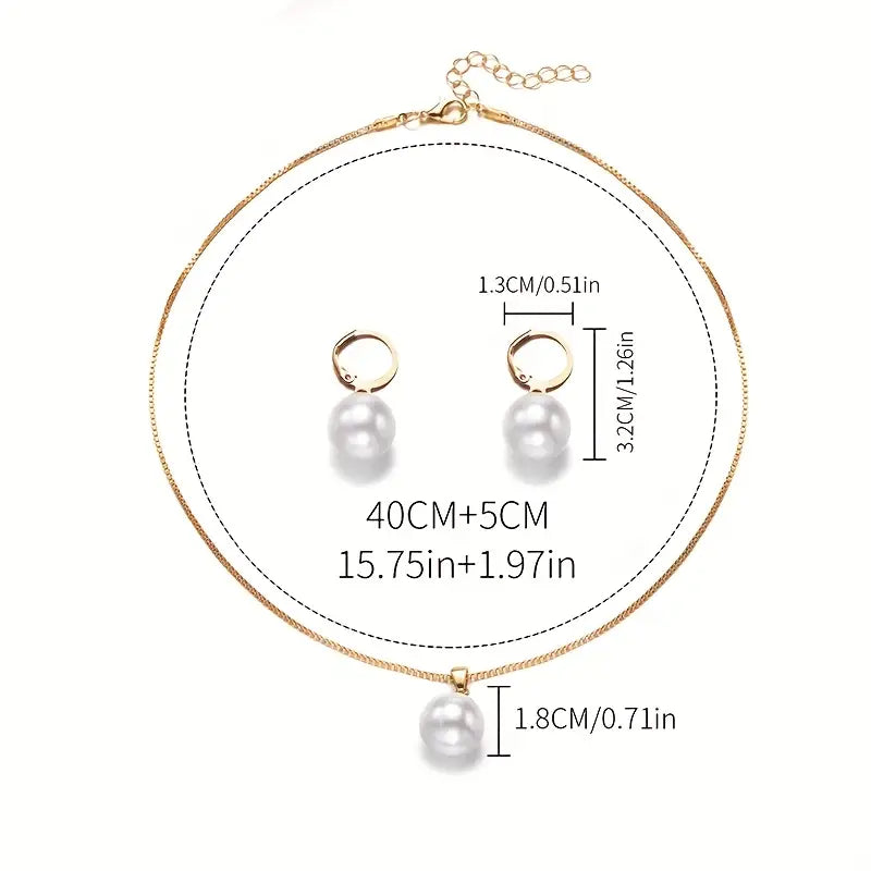 Goldene Anmut Perlenschmuck-Set | Gold